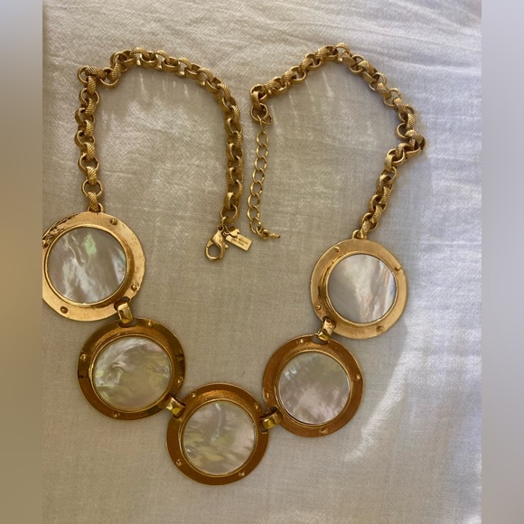 Kate Spade NY All Aboard Mother of Pearl Gold Plated Necklace Cruise Vacation - Picture 5 of 15